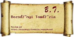 Bozsányi Tomázia névjegykártya